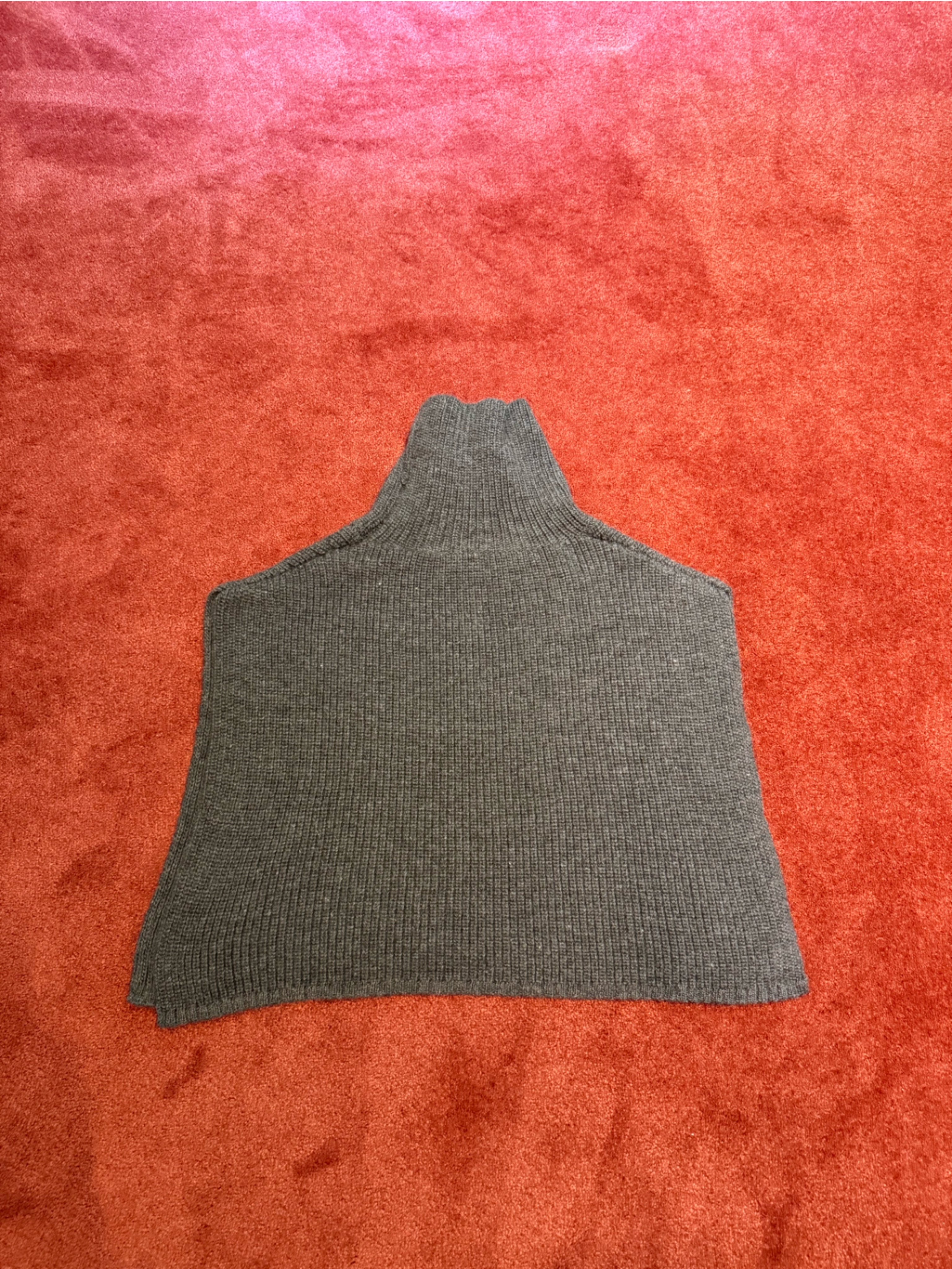 Wol Hide Rib Poncho In Charcoal — image 8 of 8